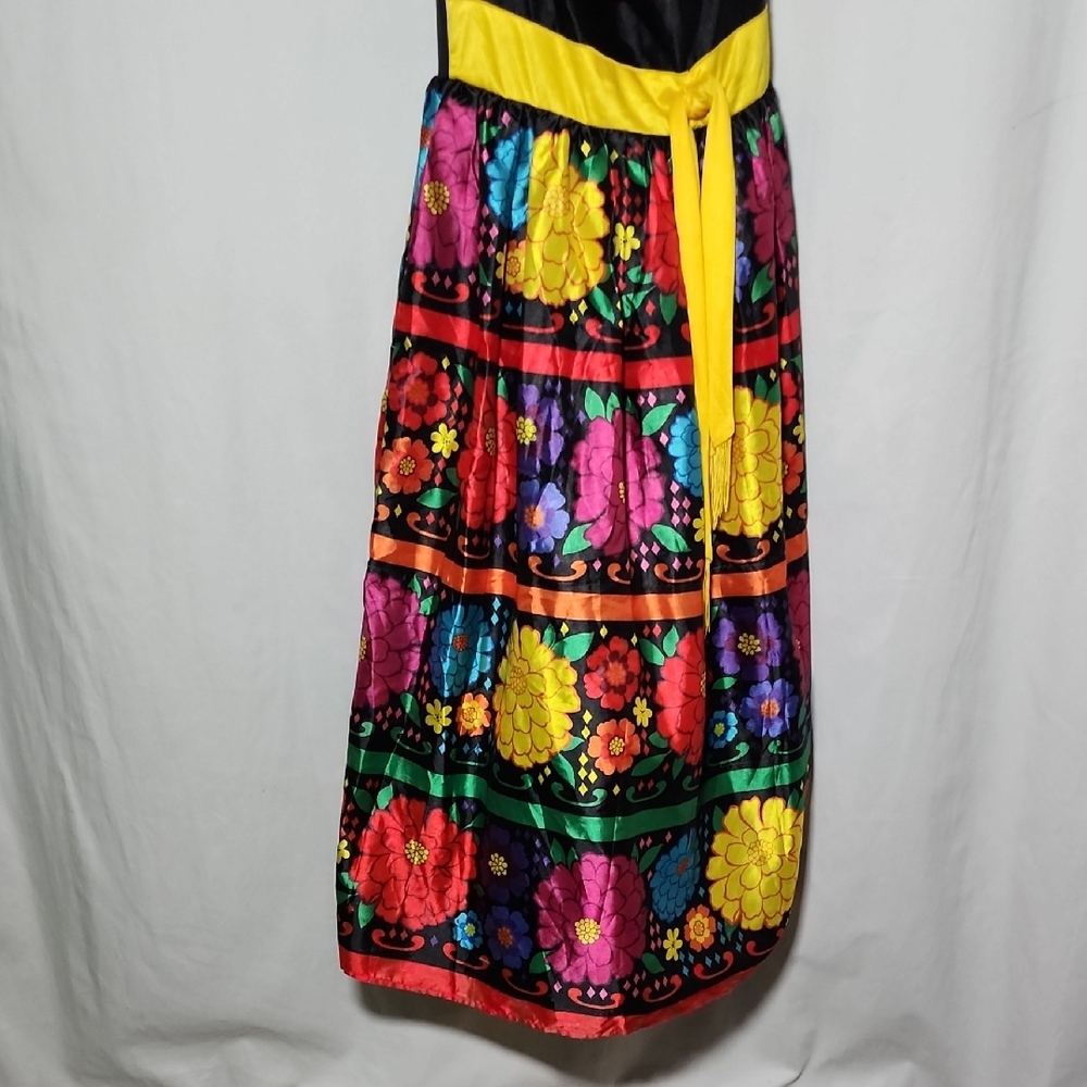 Source Unknown Multicolor Floral One-Shoulder Dre… - image 2